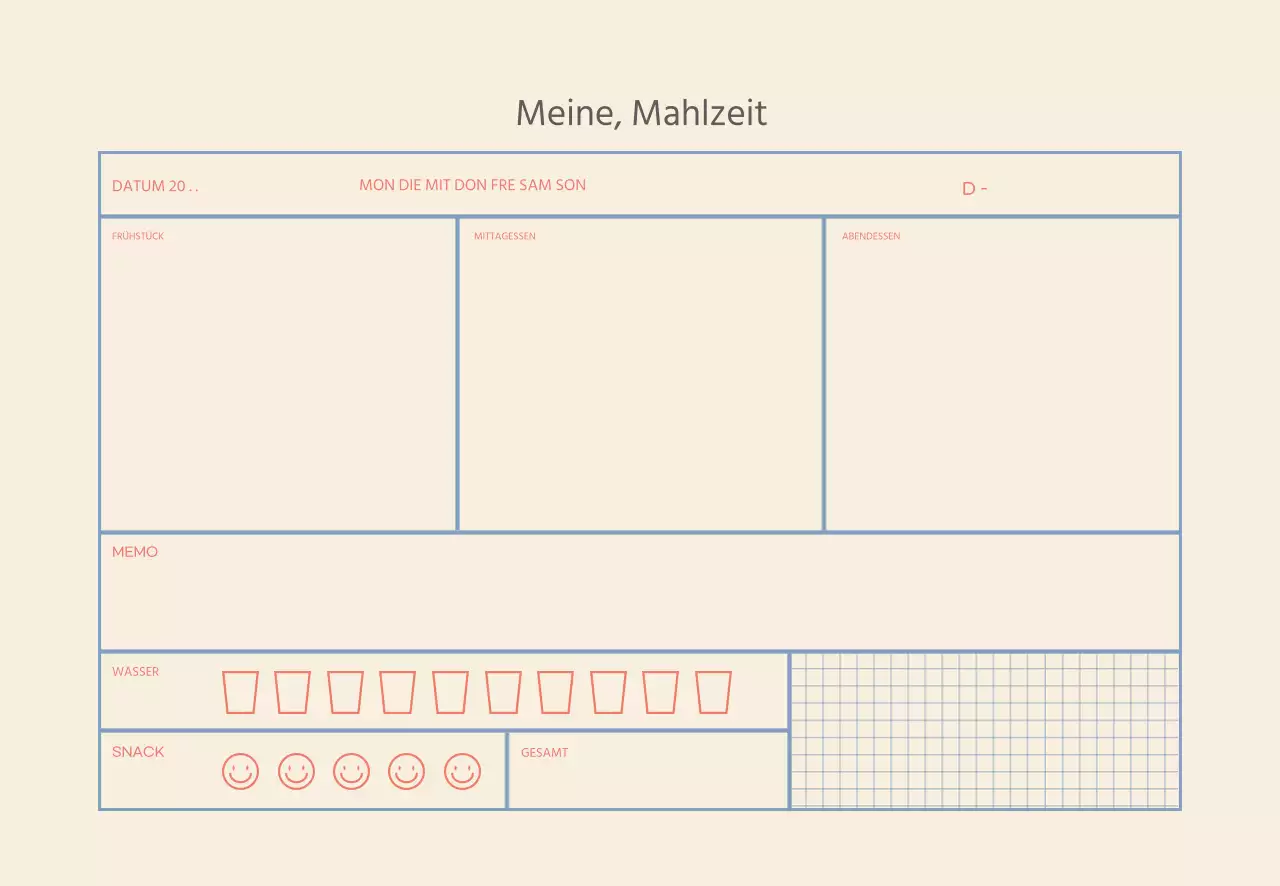 Beige blaue Linien einfacher Tracker