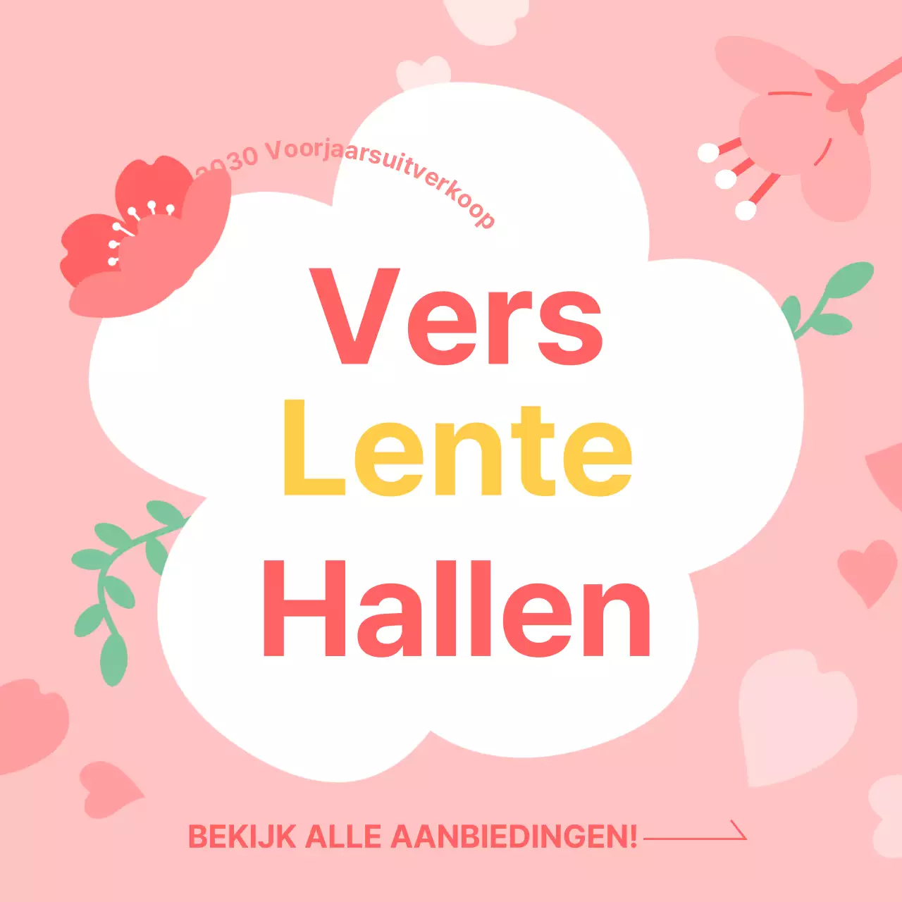 Lente advertentie met roze kersenbloesem illustratie concept