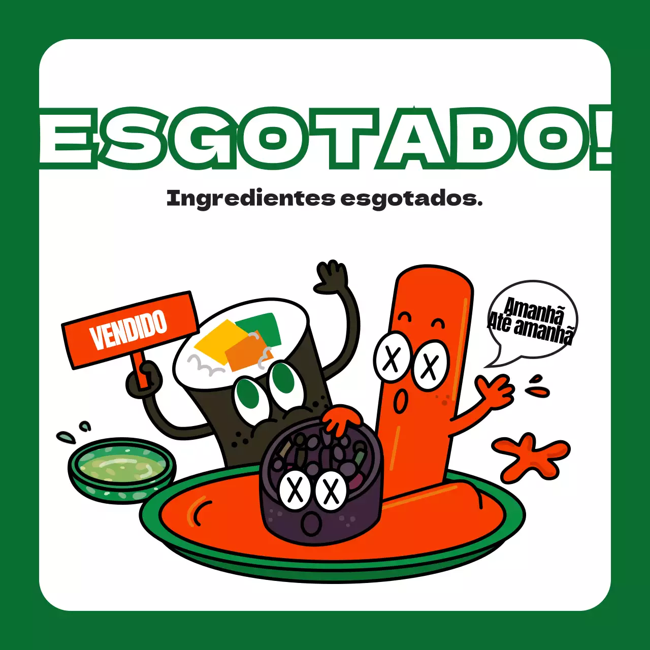 Green Red Tema de guia de restaurantes ilustrado, bonito e simples, com um conceito bonito e simples
