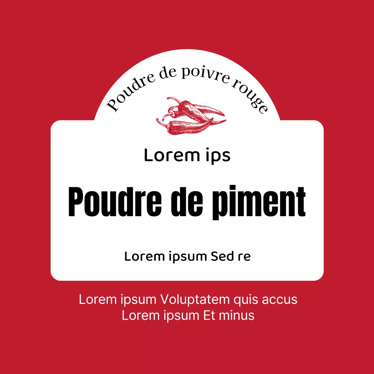  Étiquette alimentaire rouge illustrée
