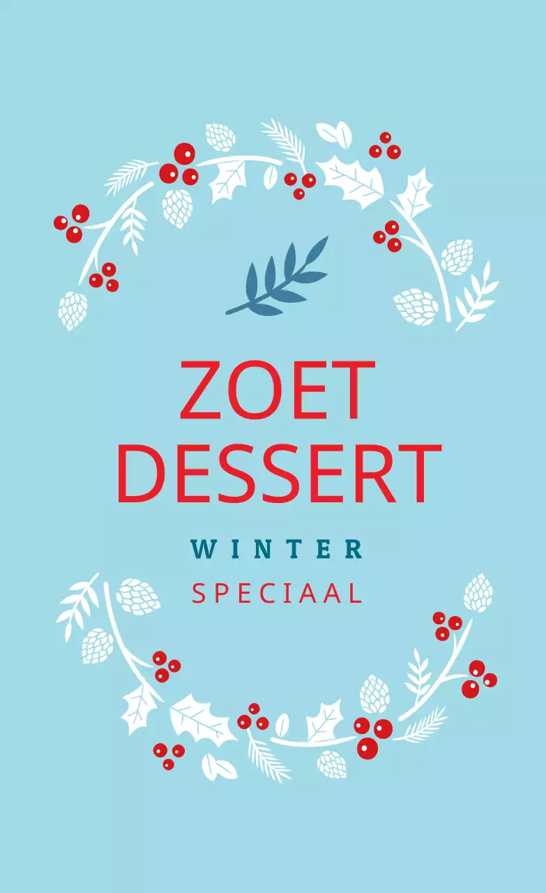 Hemels rode illustratie Kerstdessert verpakkingsetiket