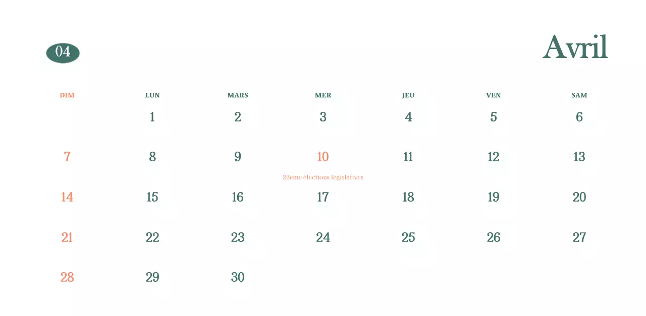 Calendrier des cafés avec recommandation de la boisson du mois