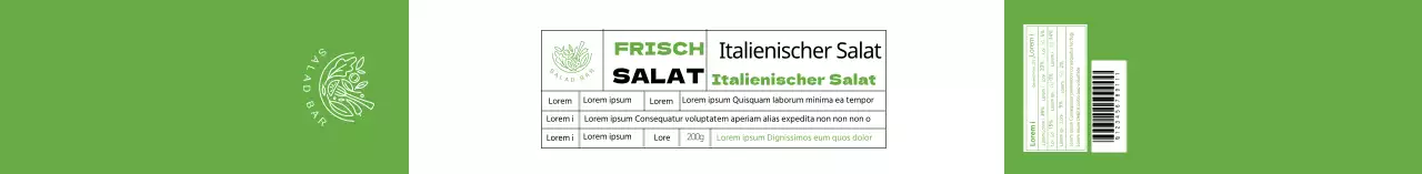 Grüner sauberer Salat Lebensmittelfakten Etikett