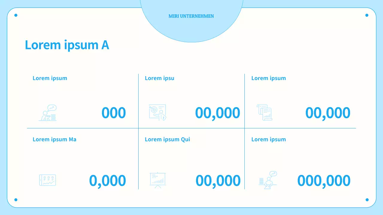 Diagramme und Infografiken mit Kreisen in blauen Pastelltönen