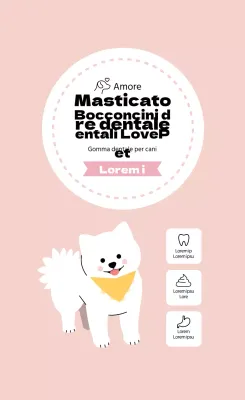 Etichetta illustrata rosa per gomme dentali