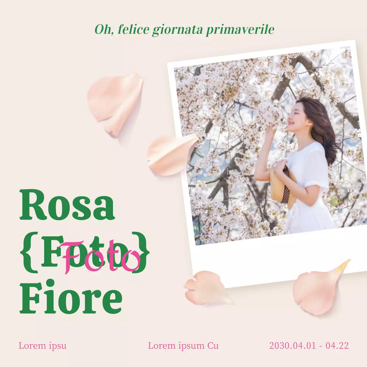 Promozione della foto Polaroid a tema festival dei ciliegi in rosa