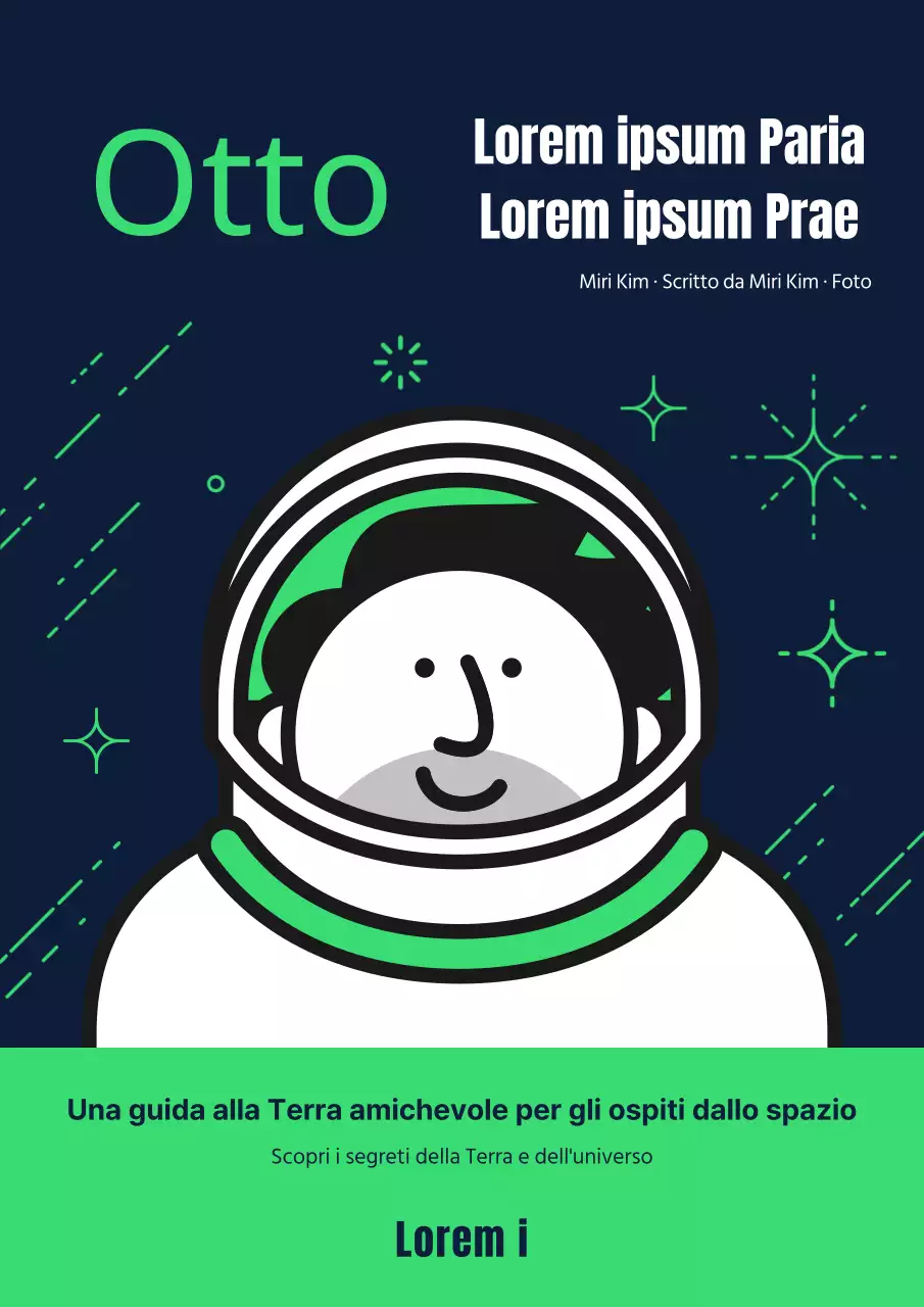 Tema illustrativo blu navy-verde Contenuti semplici e spaziali