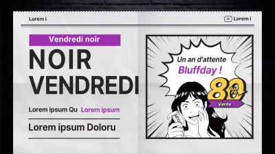 Vente dans un centre commercial sur le thème du journal noir