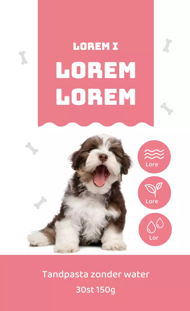 Roze Schattige Tandpasta Etiketten