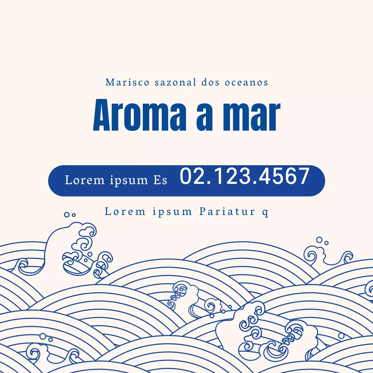 Ilustração azul peixe tradicional entrega correio