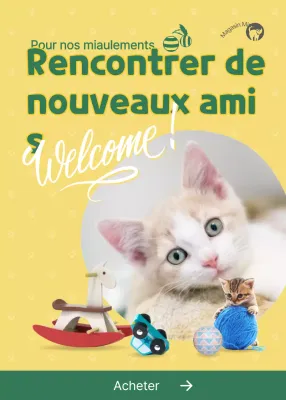 Promouvoir l'achat d'un joli jouet jaune pour chat