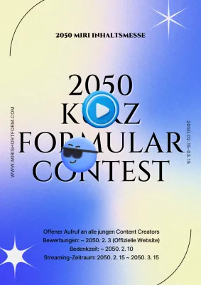 Shortform-Wettbewerb mit blauen und gelben 3D-Emojis