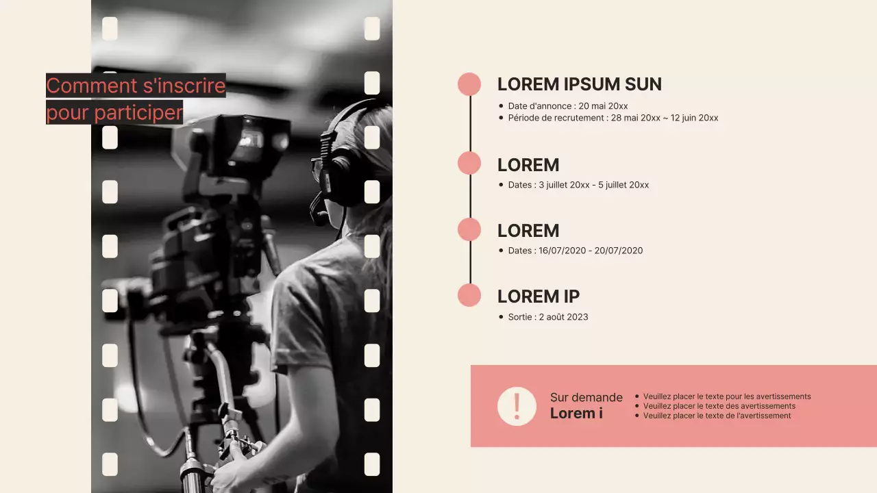 Promouvoir l'école Film Concept en rose et beige vintage