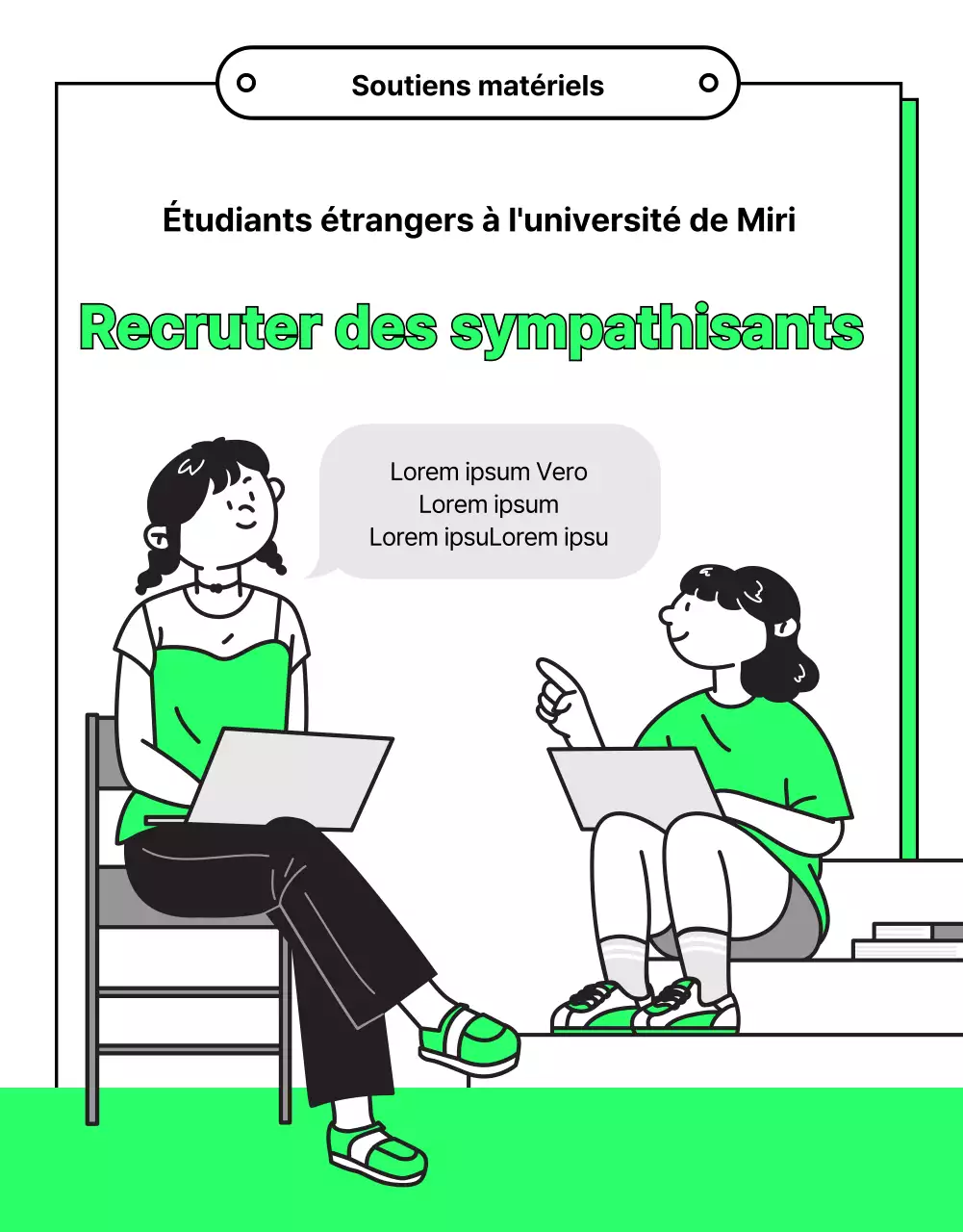 Explication du recrutement d'étudiants internationaux en blanc et noir
