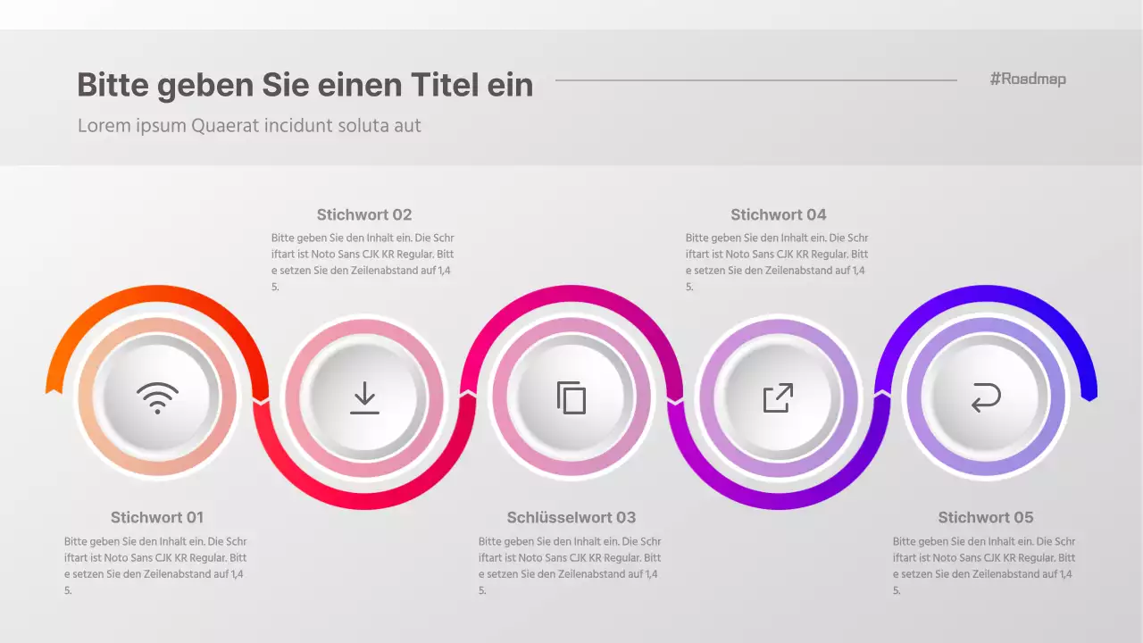 Wegweiser zu einem sauberen, dreidimensionalen Konzept von Farbverläufen