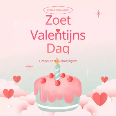 Witte dag evenement met roze schattige taartillustratie