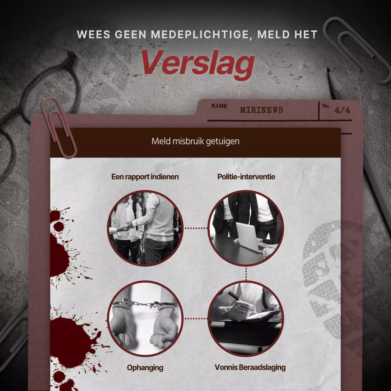 schoolgeweld in grijs en rood