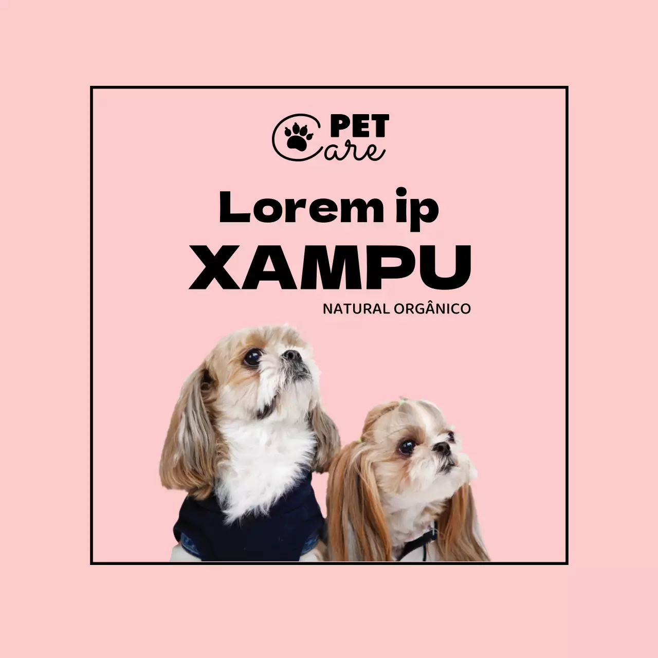 etiqueta simples para animais de estimação com logótipo rosa