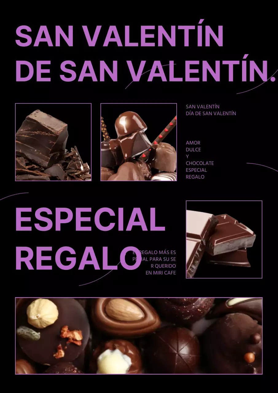 Un regalo de chocolate especial para San Valentín en negro y rosa