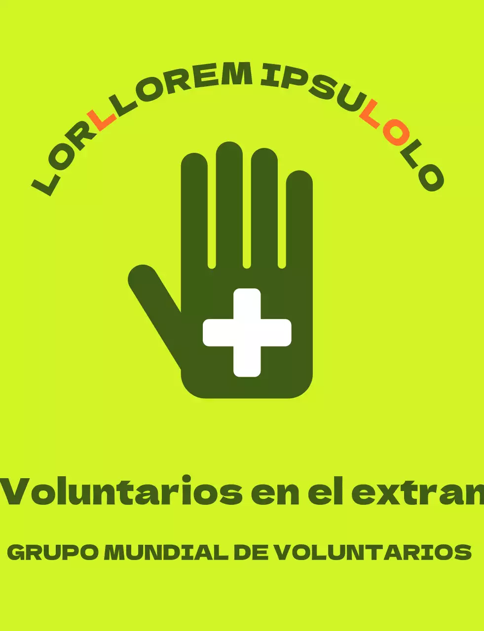 Chaleco de voluntario en el extranjero con un sencillo logotipo verde-naranja