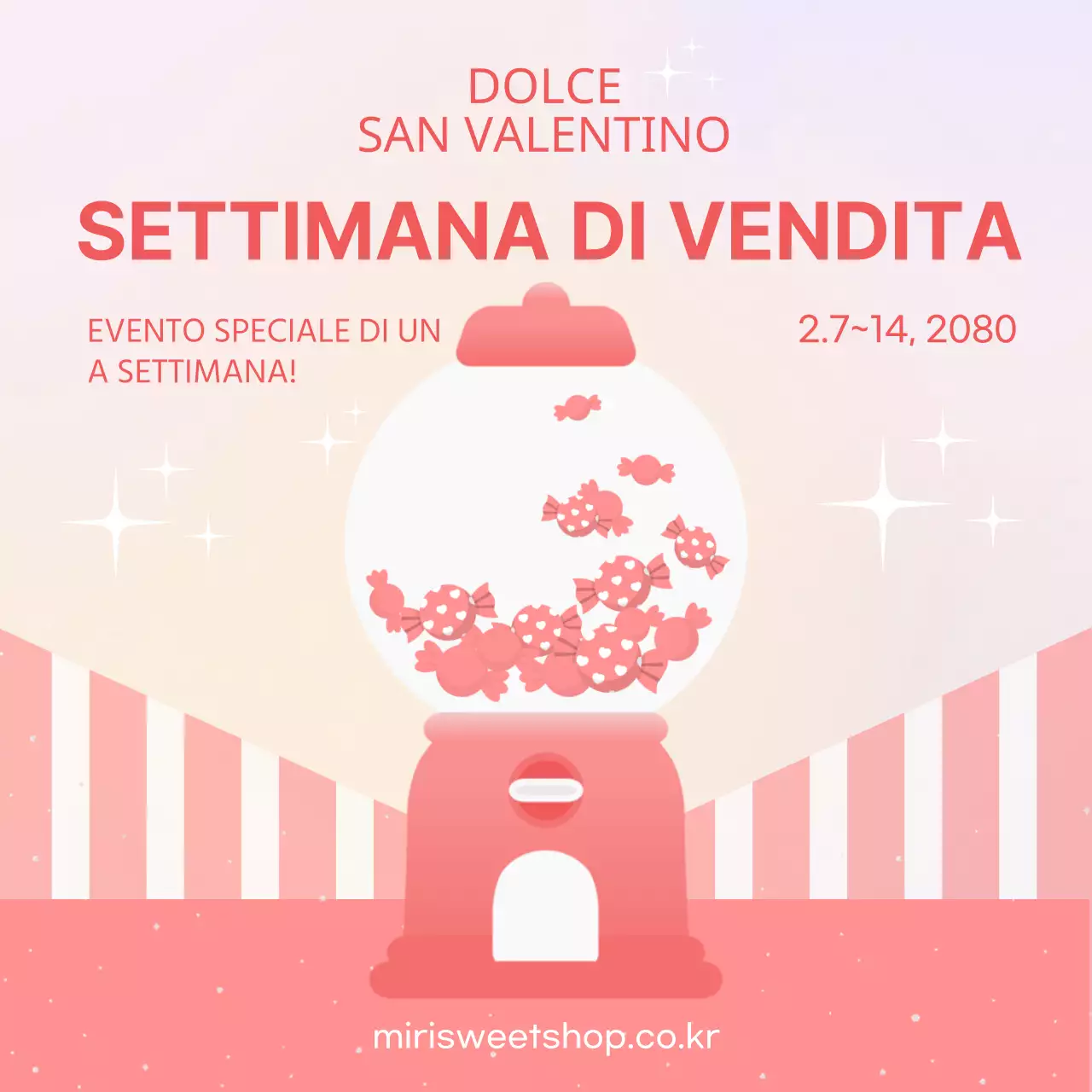 Evento White Day con concetto di macchina per caramelle rosa e beige