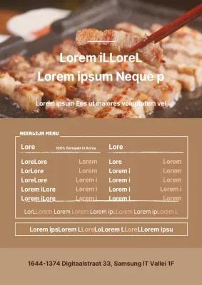 Massagesalon menu met massage foto's in bruin