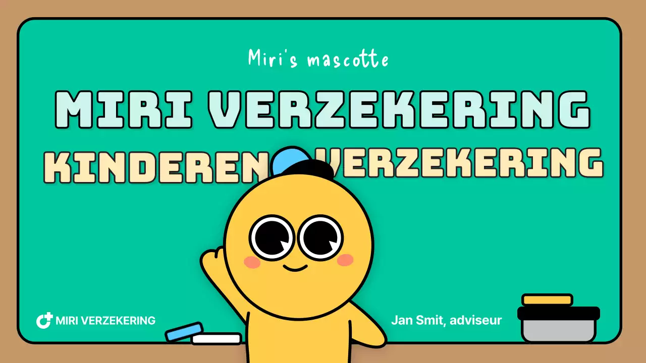 Turquoise Schattig Karakter Kind Verzekeringsvoorstel Presentatie