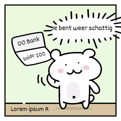 Een emoji van een kantoormedewerker met een witte teddybeer in chartreuse.