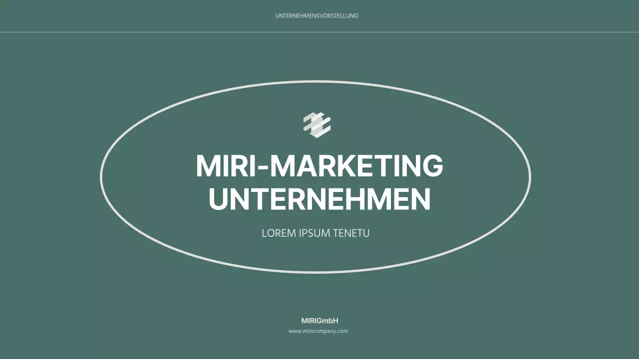 Ein einfaches grün-beiges Unternehmensprofil