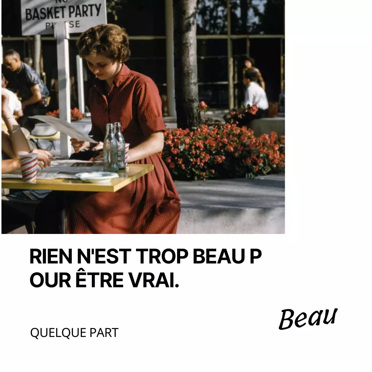 Marchandise simple avec texte noir et photos d'époque