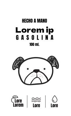 Etiqueta de esencia ilustrada en blanco y negro