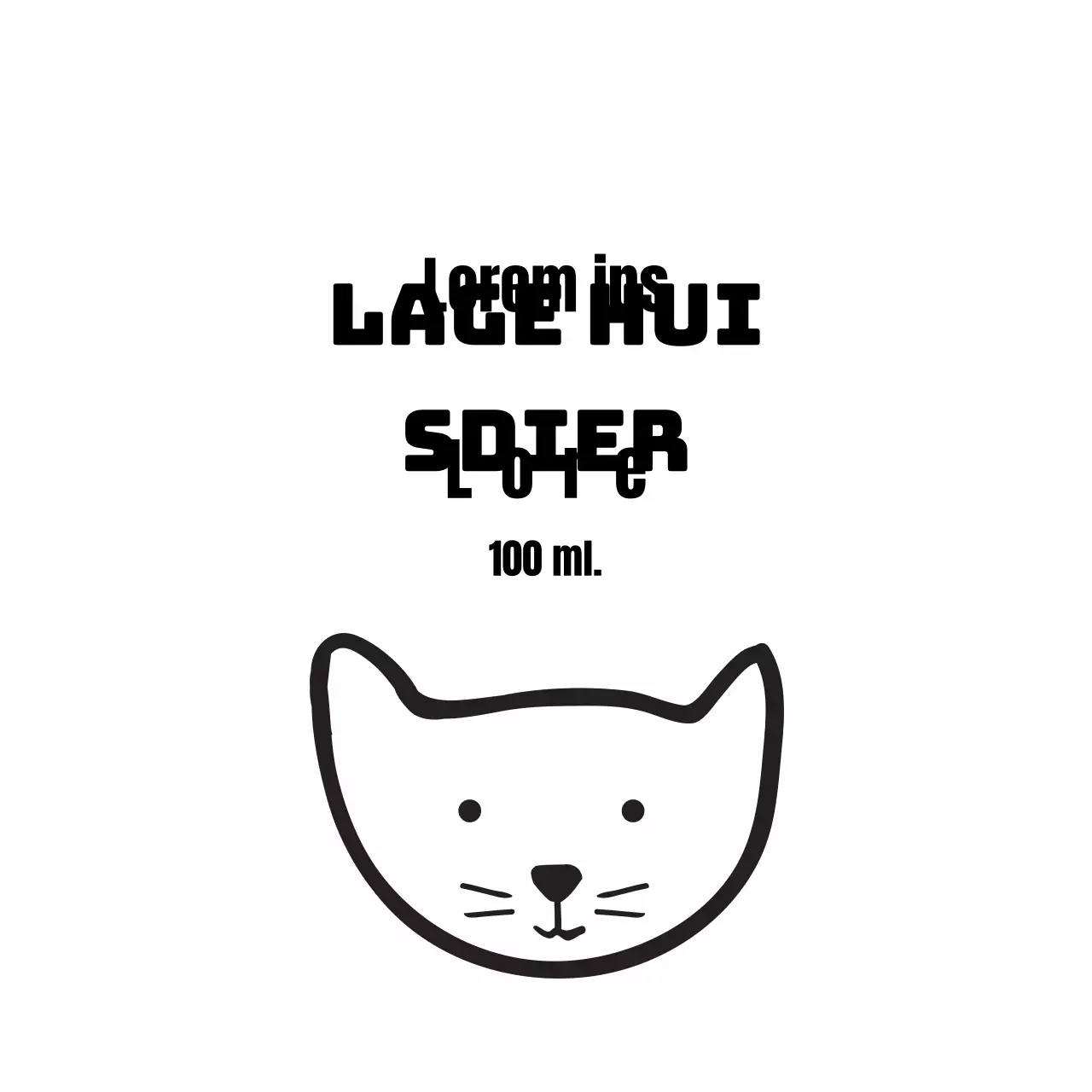 Zwart-wit geïllustreerde mistetiketten