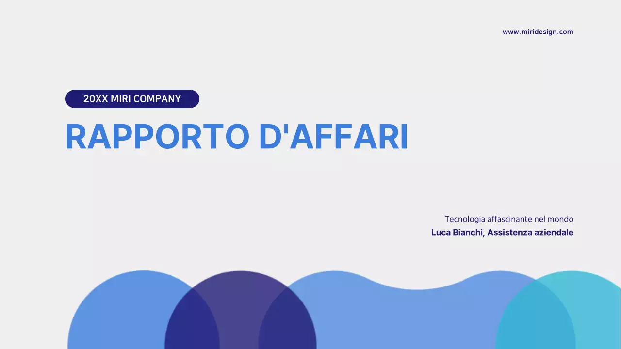 Modello di presentazione blu e grigio