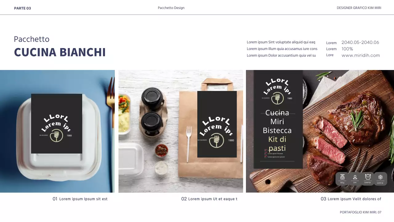 Presentazione del portafoglio per designer in bianco e nero