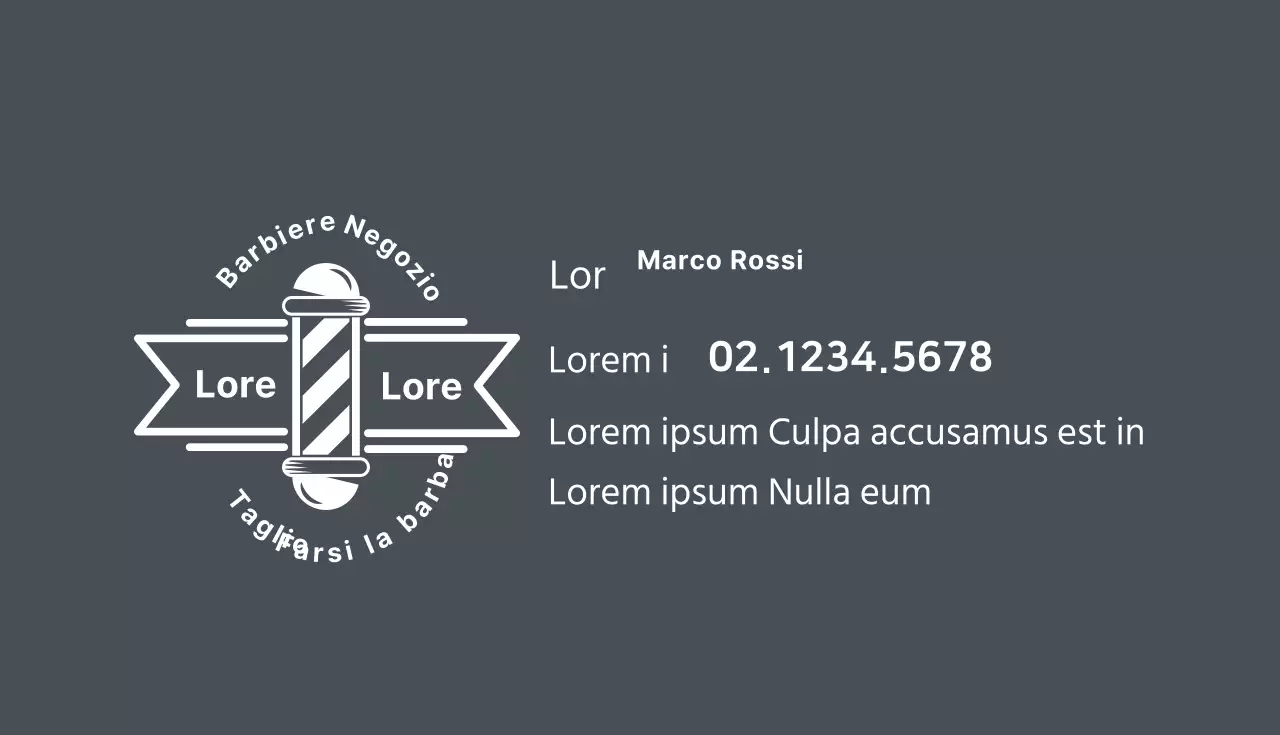 Biglietto da visita per salone di bellezza con logo retrò grigio