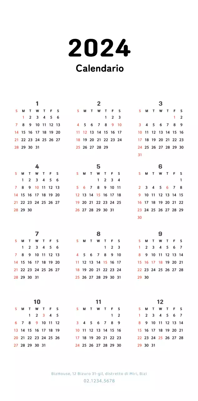 Un calendario di Capodanno caldo e illustrato