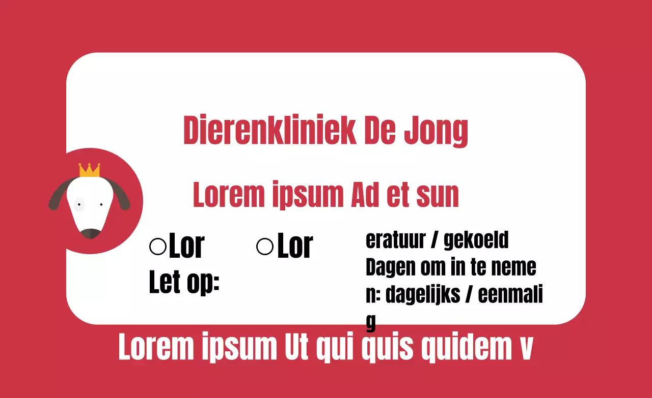 Rood afgerond vierkant kader vet etiket