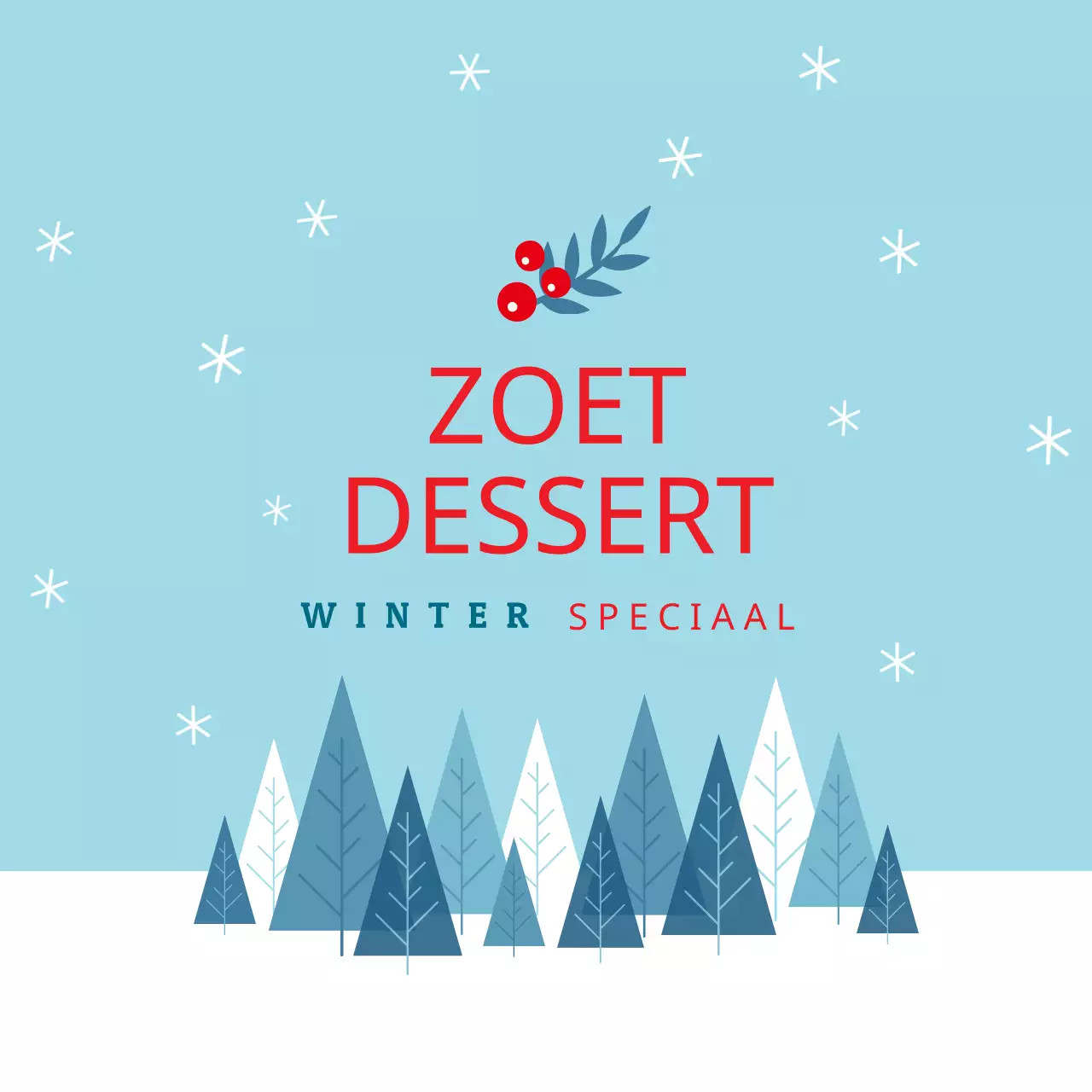 Hemelse Turquoise Illustratie Kerstmis Dessert Verpakkingsetiket