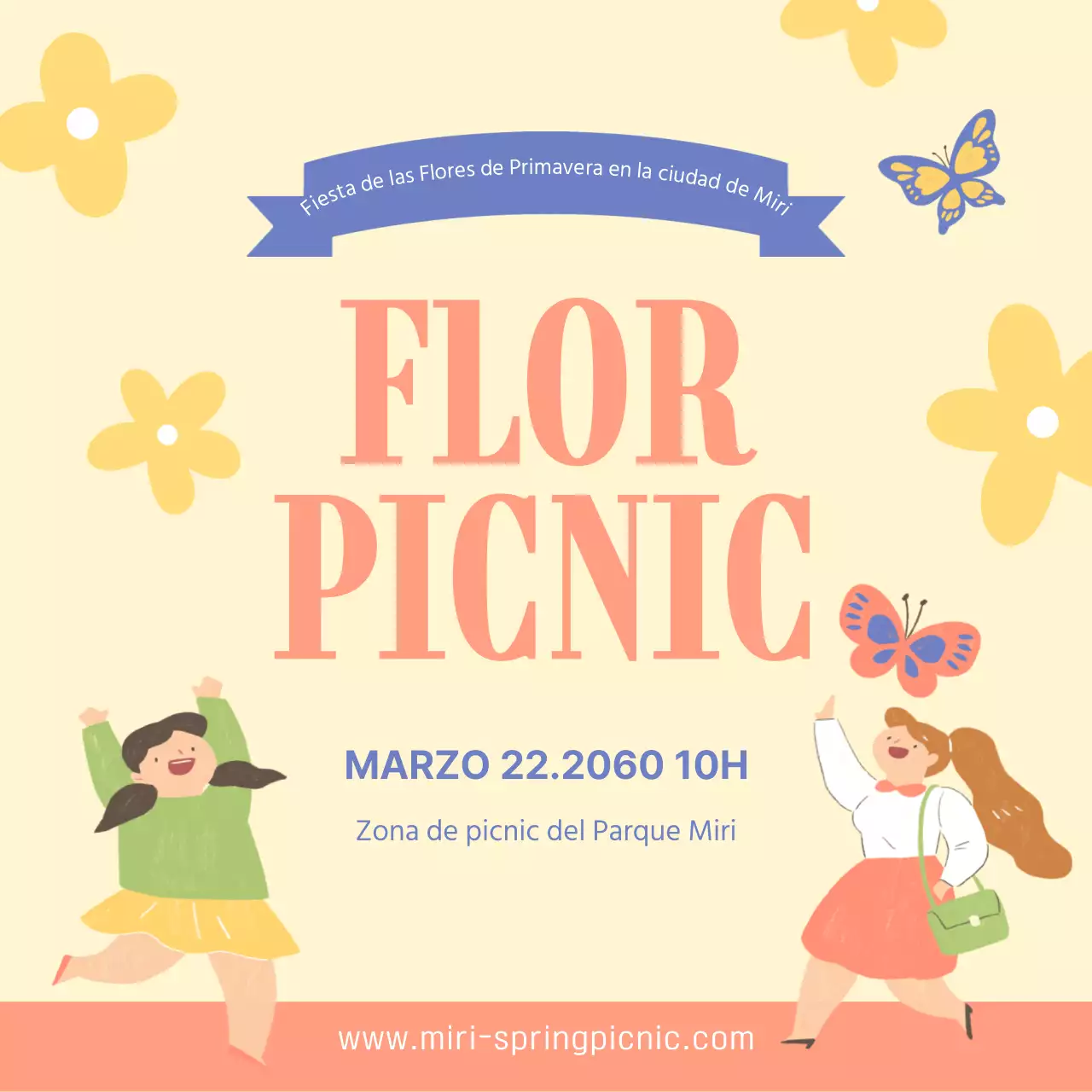 Tema de ilustración amarillo y alegre para promocionar un festival de flores