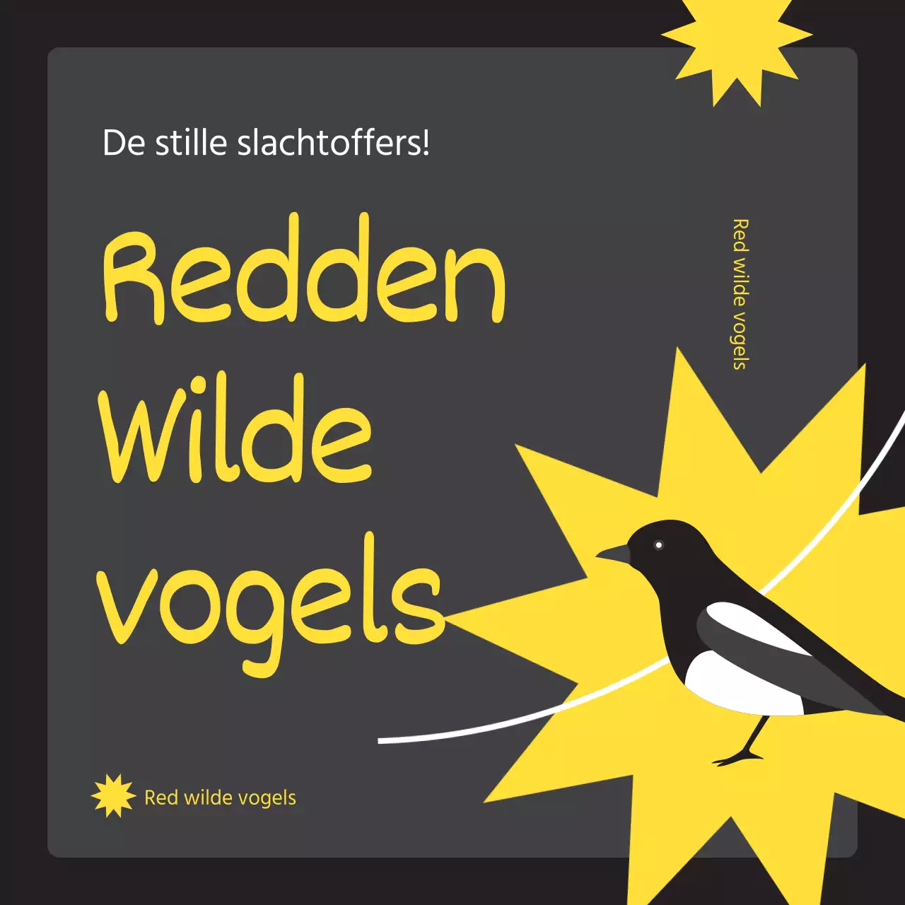 Koop een eenvoudige wilde vogel in zwart en geel