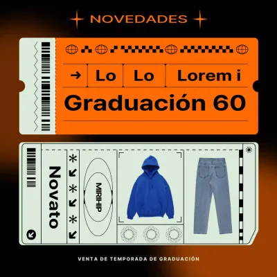 Black and Orange Admissions Graduation Shopping Mall Sale Event