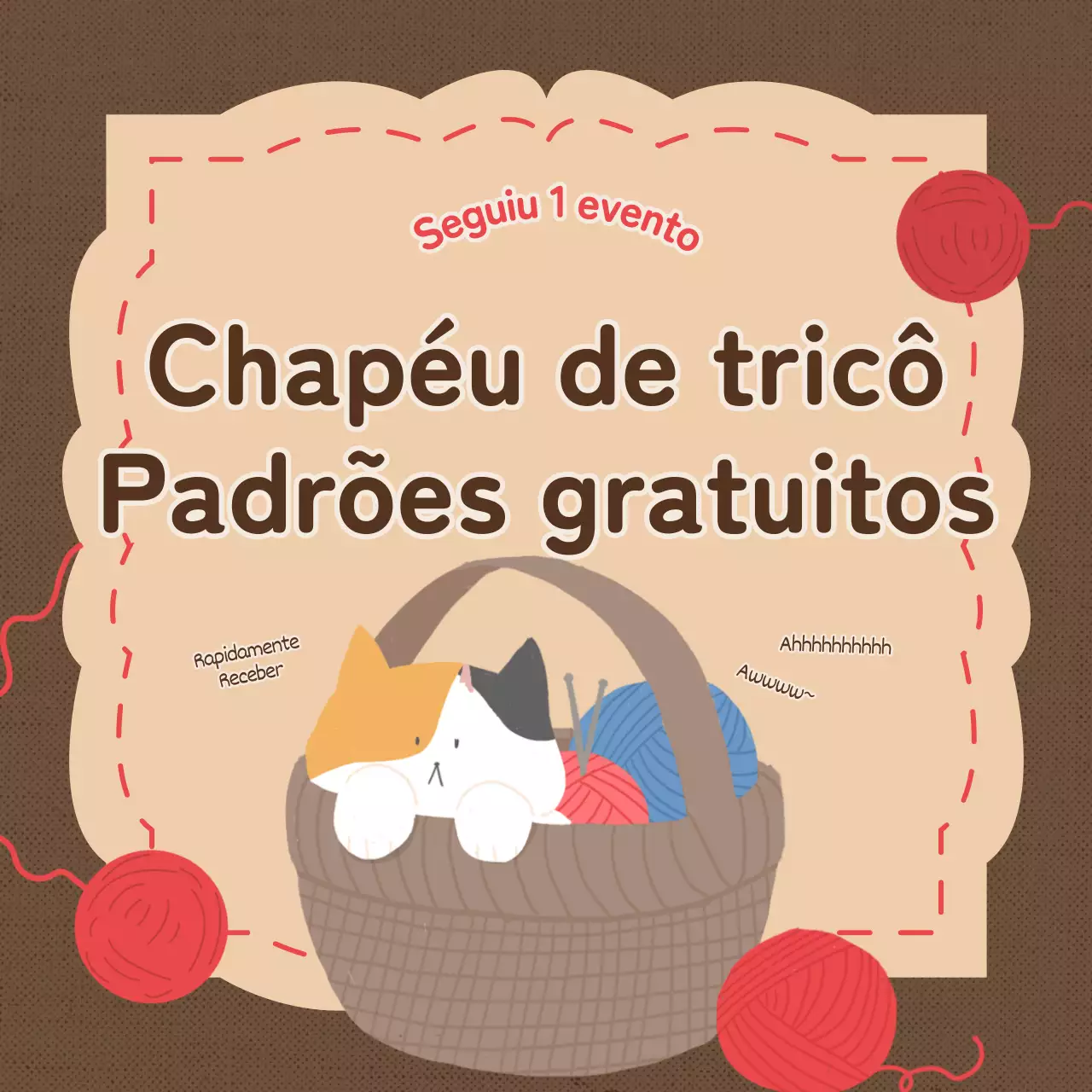 Oferta gratuita de um modelo de tricô castanho e fofinho