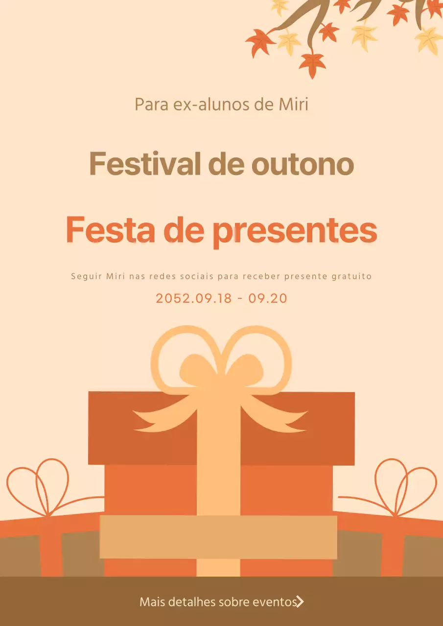 Evento de oferta do Festival de outono da Universidade em castanho e coral