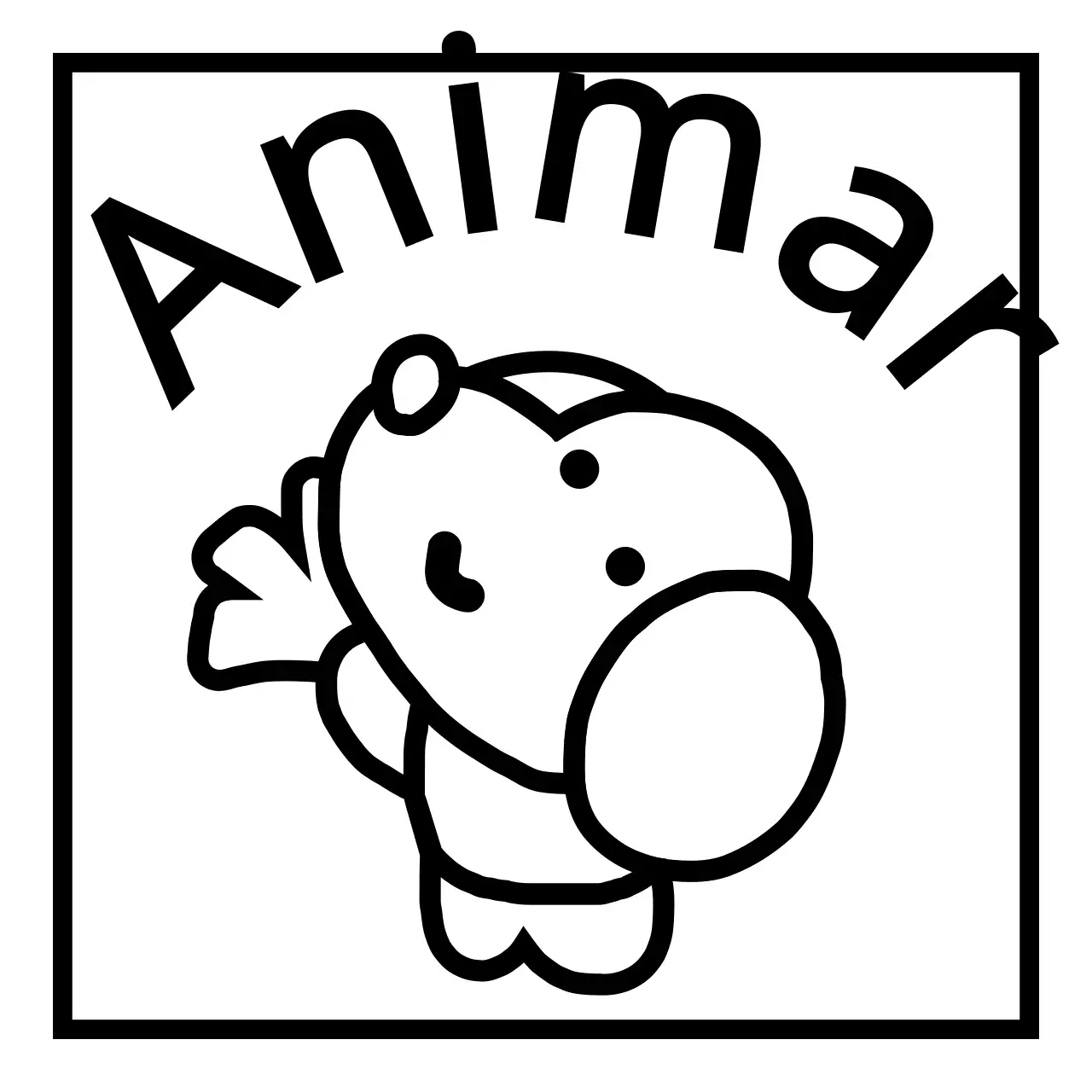 Concepto de animación con un lindo cachorro ilustración lineal en negro