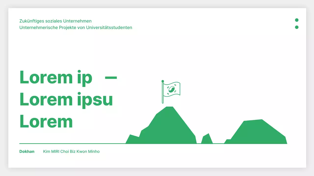 Startup-Finanzierungsprojekt Pitch in Weiß und Grün