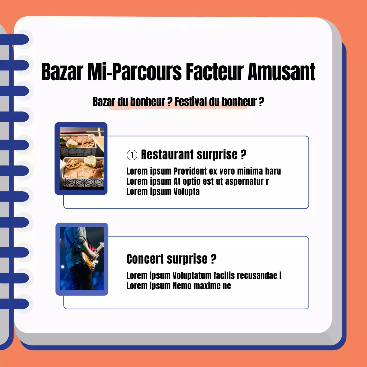 Rapport sur le bazar de l'événement Orange et bleu