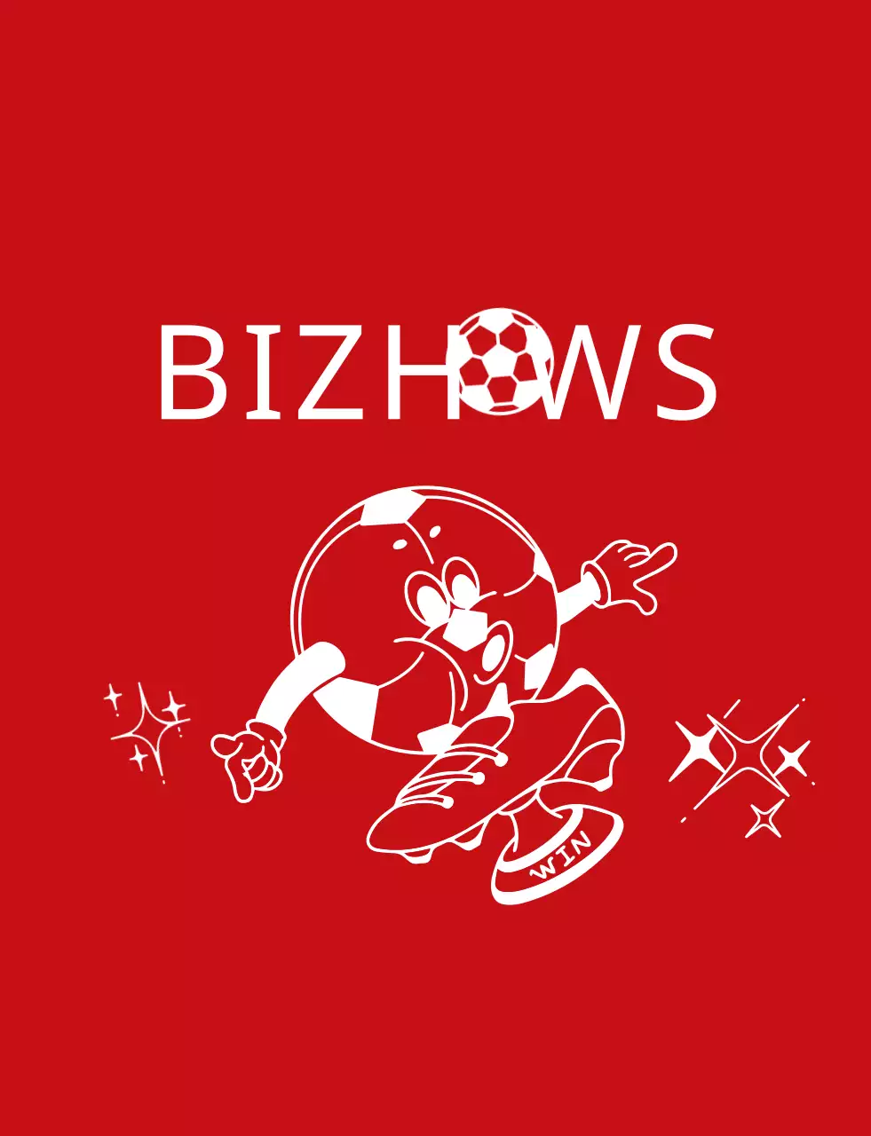 Ballon de football rouge et blanc personnage comique illustration style football sport club