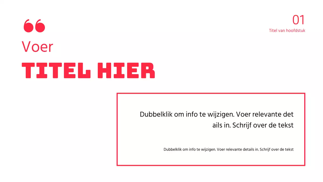 Discussiepresentatie van tekstmarkering en fotolay-out in rood