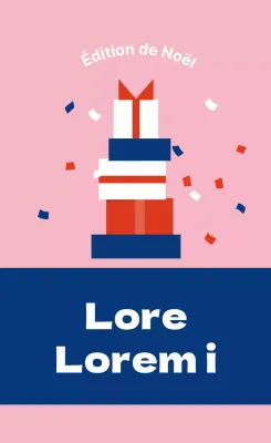 Étiquettes de Noël illustrées bleu rose rouge