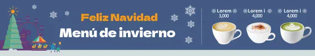 Azul ilustración foto Navidad cafetería menú de temporada anuncio